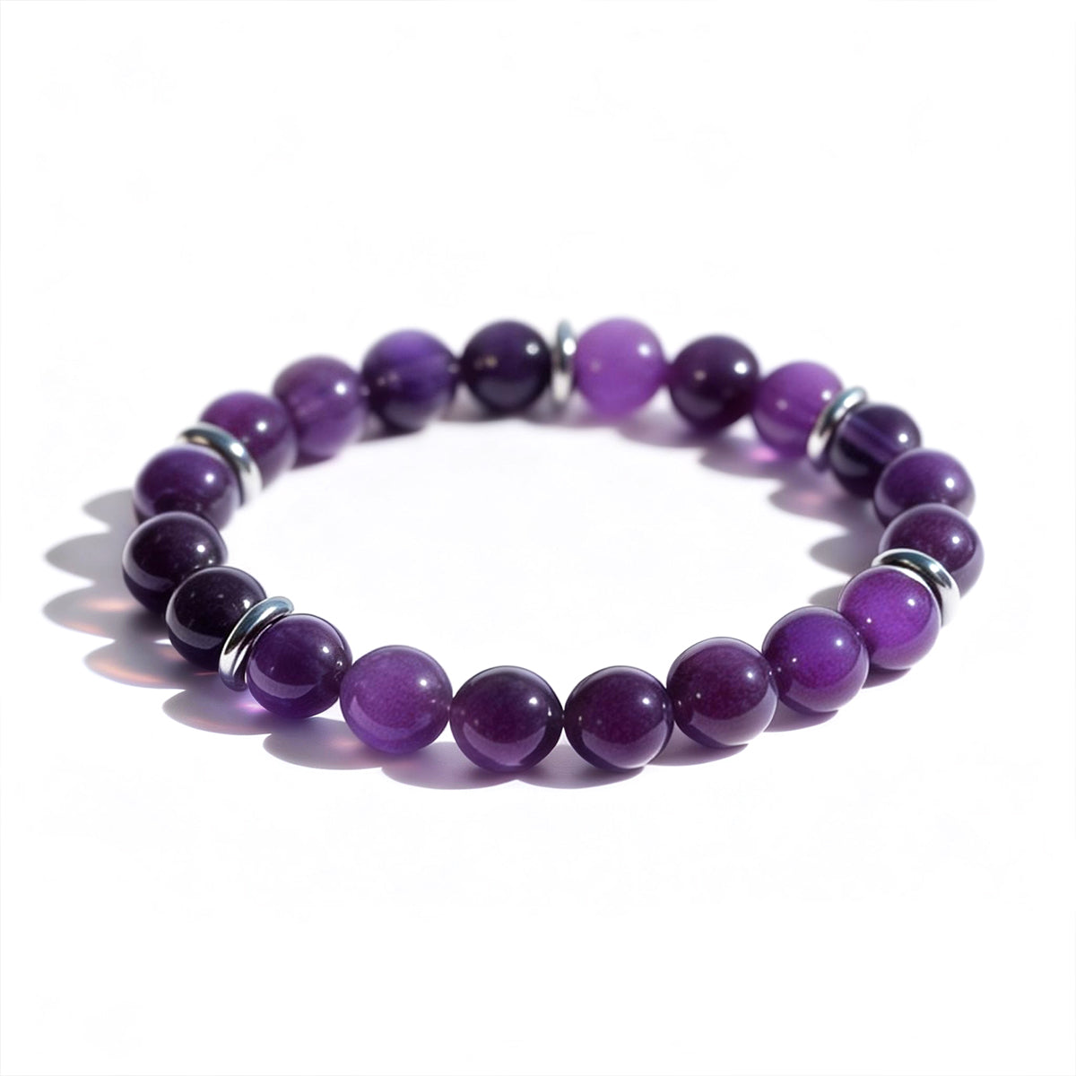 Ethereal Contrast | Amethyst Glow Beaded Bracelet Bold Beauty. Balanced Energy
