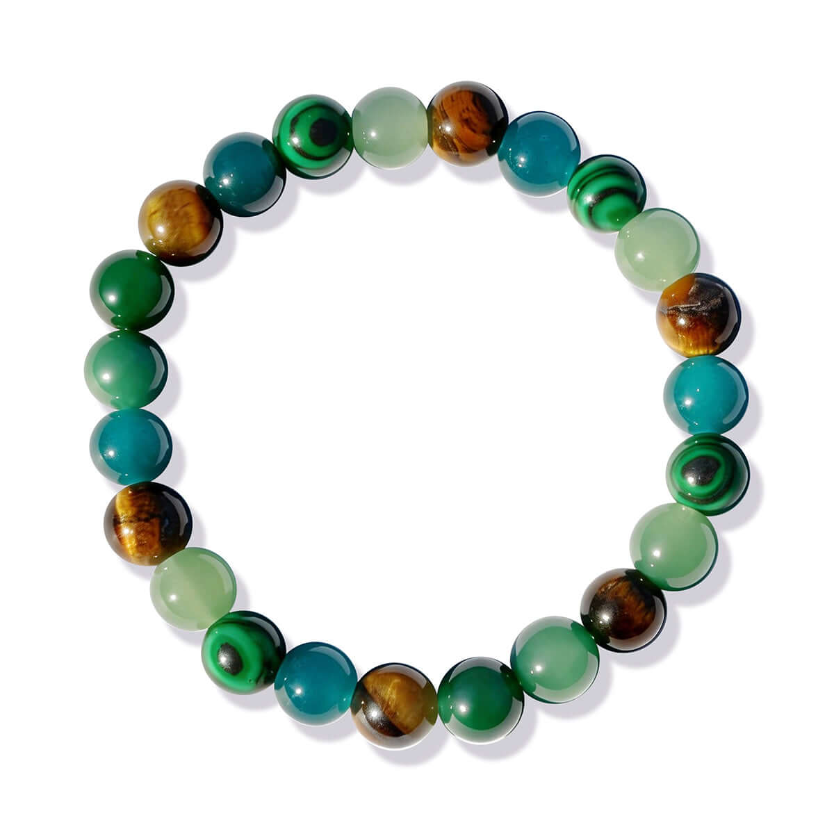 Tiger Eye & African Turquoise Beaded Bracelet - Strength