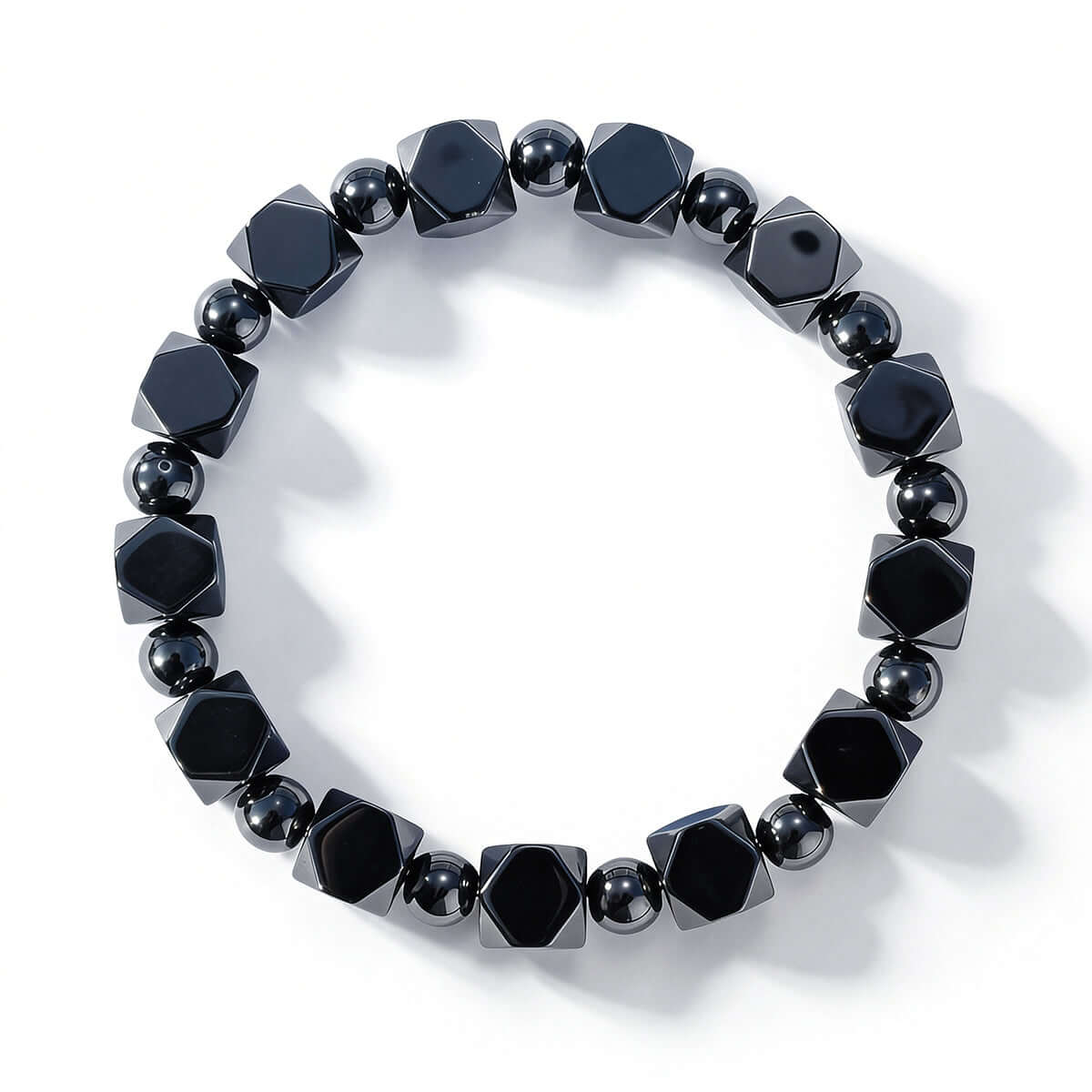 Faceted Black Onyx Beaded Bracelet - Original Design