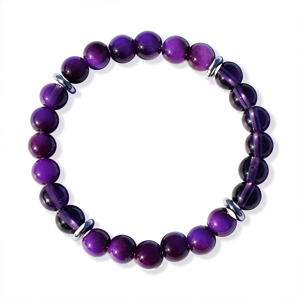 Ethereal Contrast | Amethyst Glow Beaded Bracelet Bold Beauty. Balanced Energy