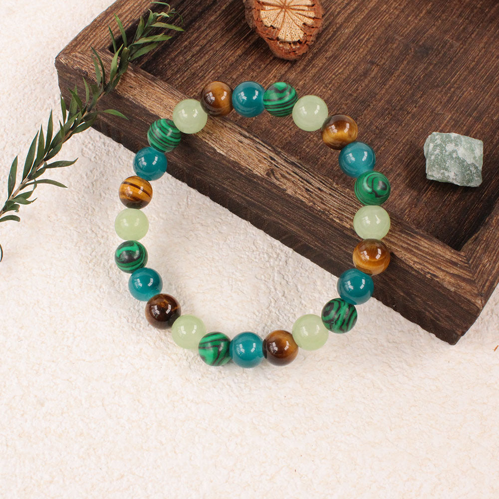 Vintage-Inspired Malachite Style Beaded Bracelet – Symbolic Wealth and Protection