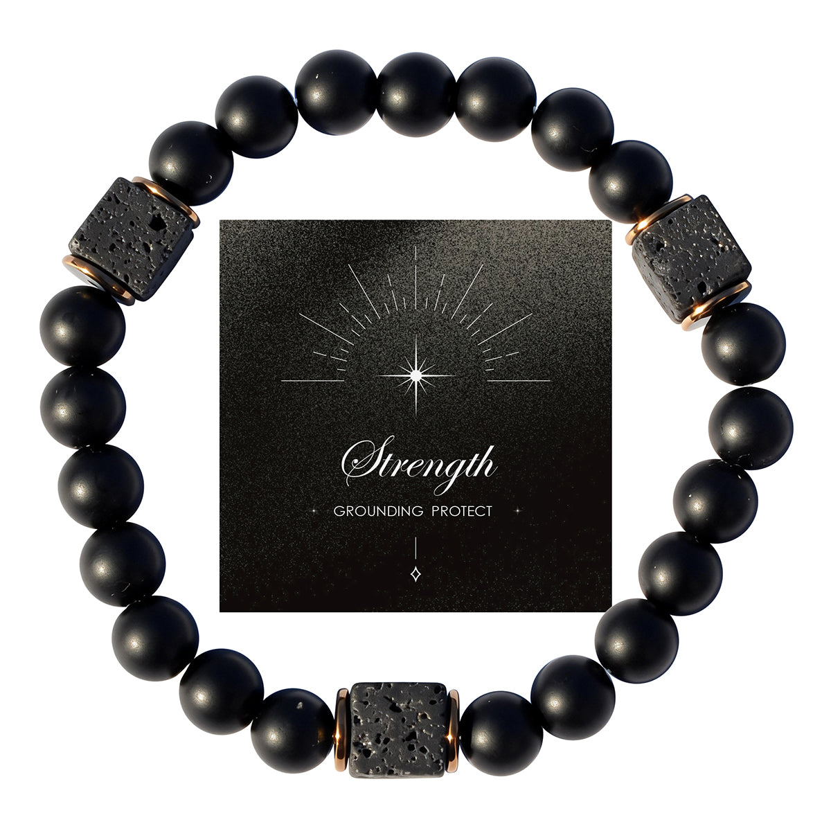Natural Obsidian Shield Bracelet - Protection Stone