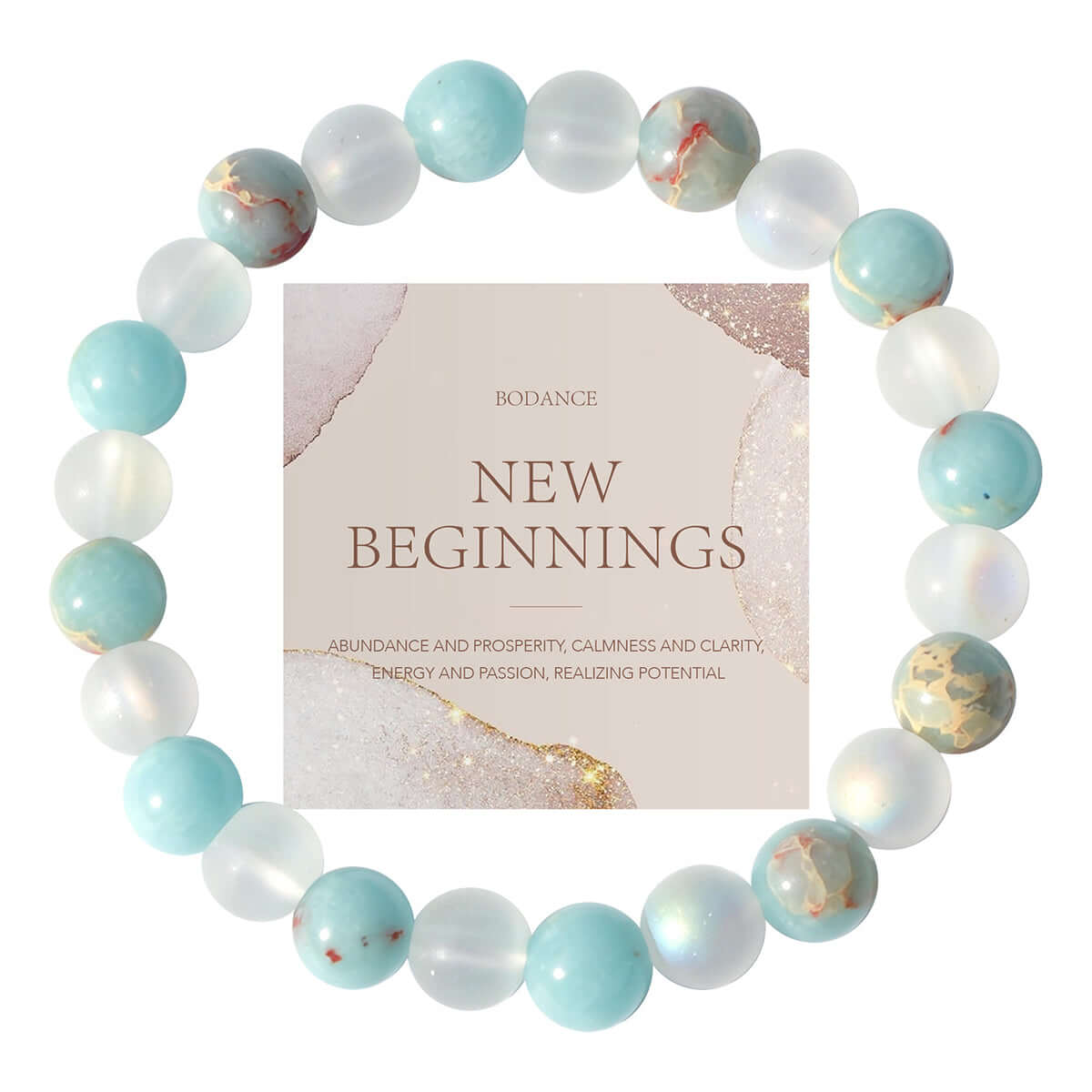 Shoushan Stone Gradation Beaded Bracelet - Vintage Ombre