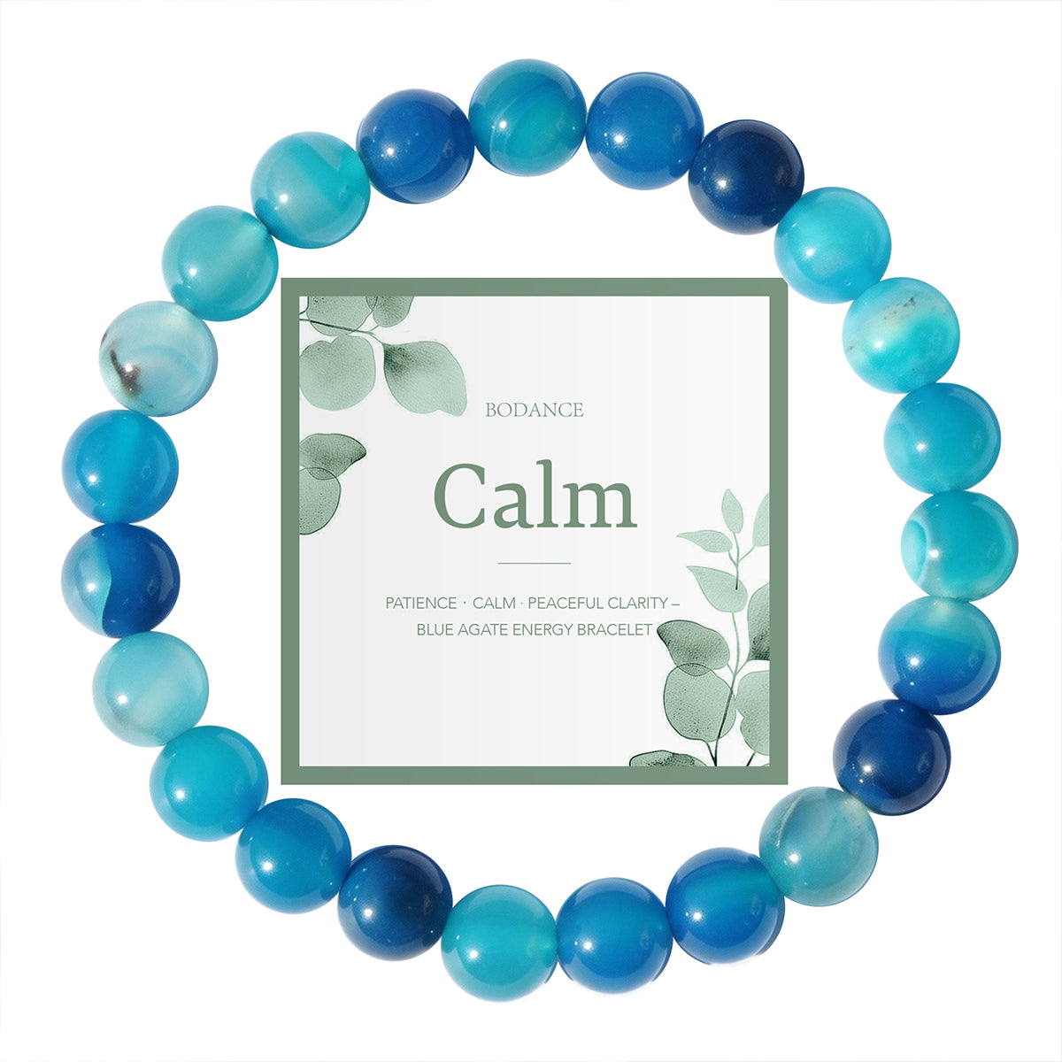 Lake Blue Agate Beaded Bracelet - Communication Stone