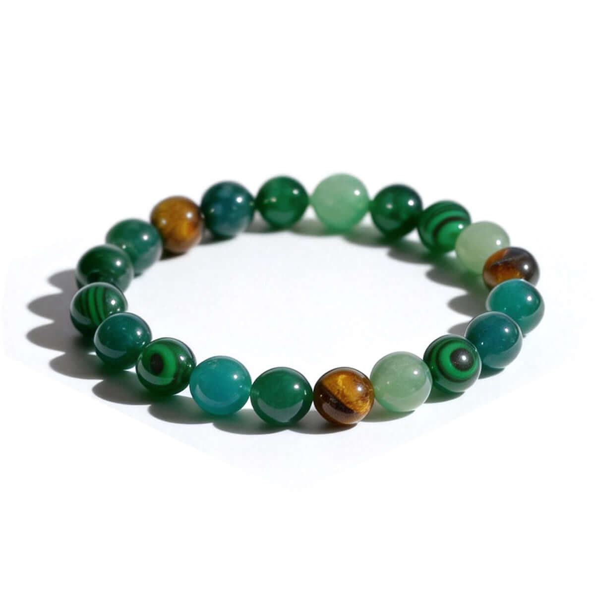 Tiger Eye & African Turquoise Beaded Bracelet - Strength