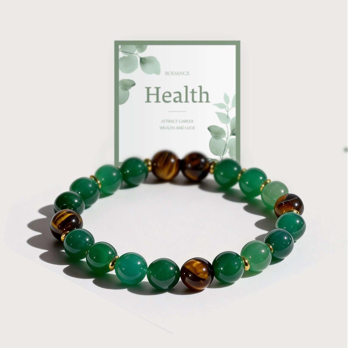 Green Aventurine & Tiger Eye Beaded Bracelet - Good Fortune
