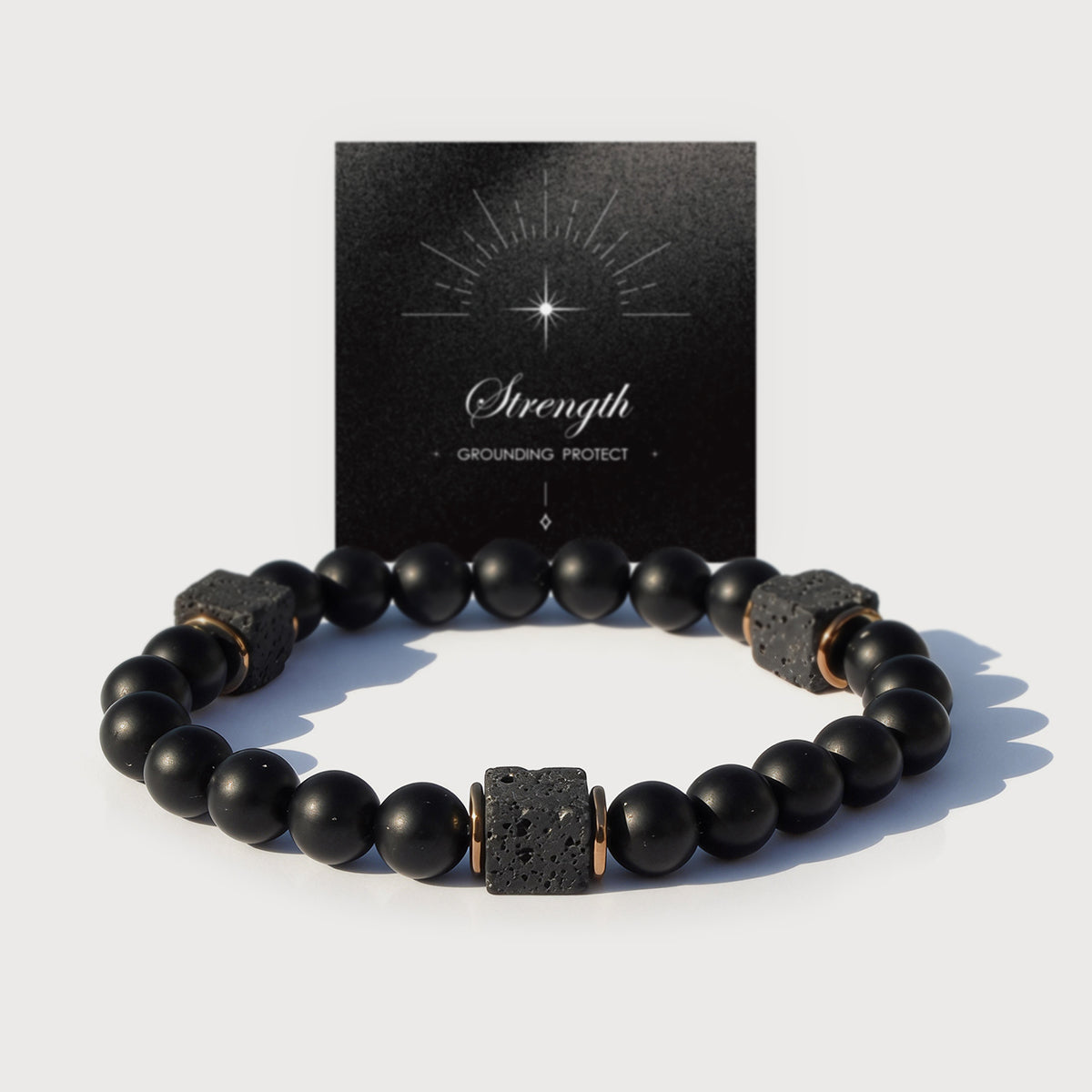 Natural Obsidian Shield Bracelet - Protection Stone