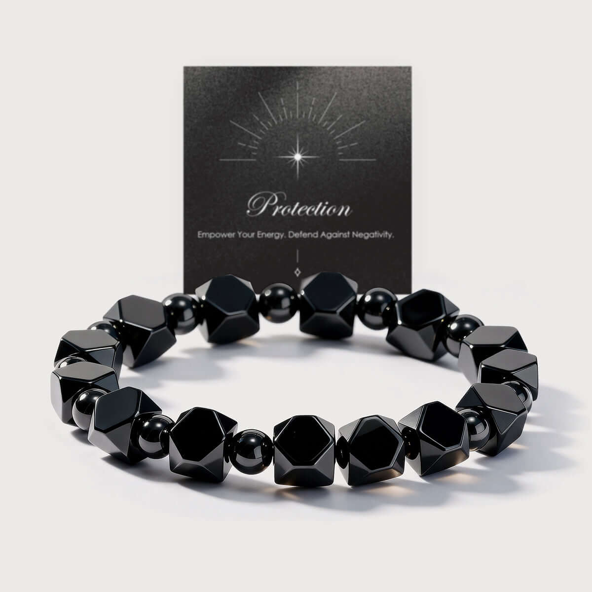 Faceted Black Onyx Beaded Bracelet - Original Design