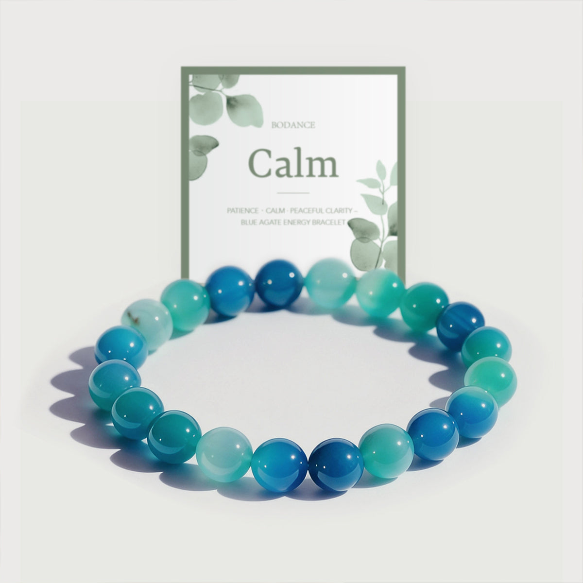 Lake Blue Agate Beaded Bracelet - Communication Stone