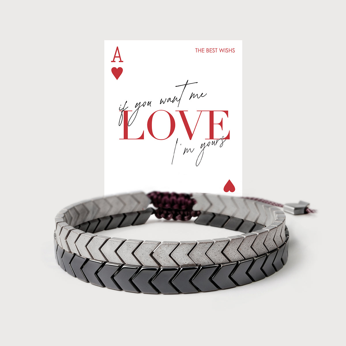 Minimalist Arrow Hematite Bracelet for Couples - Non-Magnetic Geometric Stone Wristband, Set of 2, Anniversary & Relationship Gift