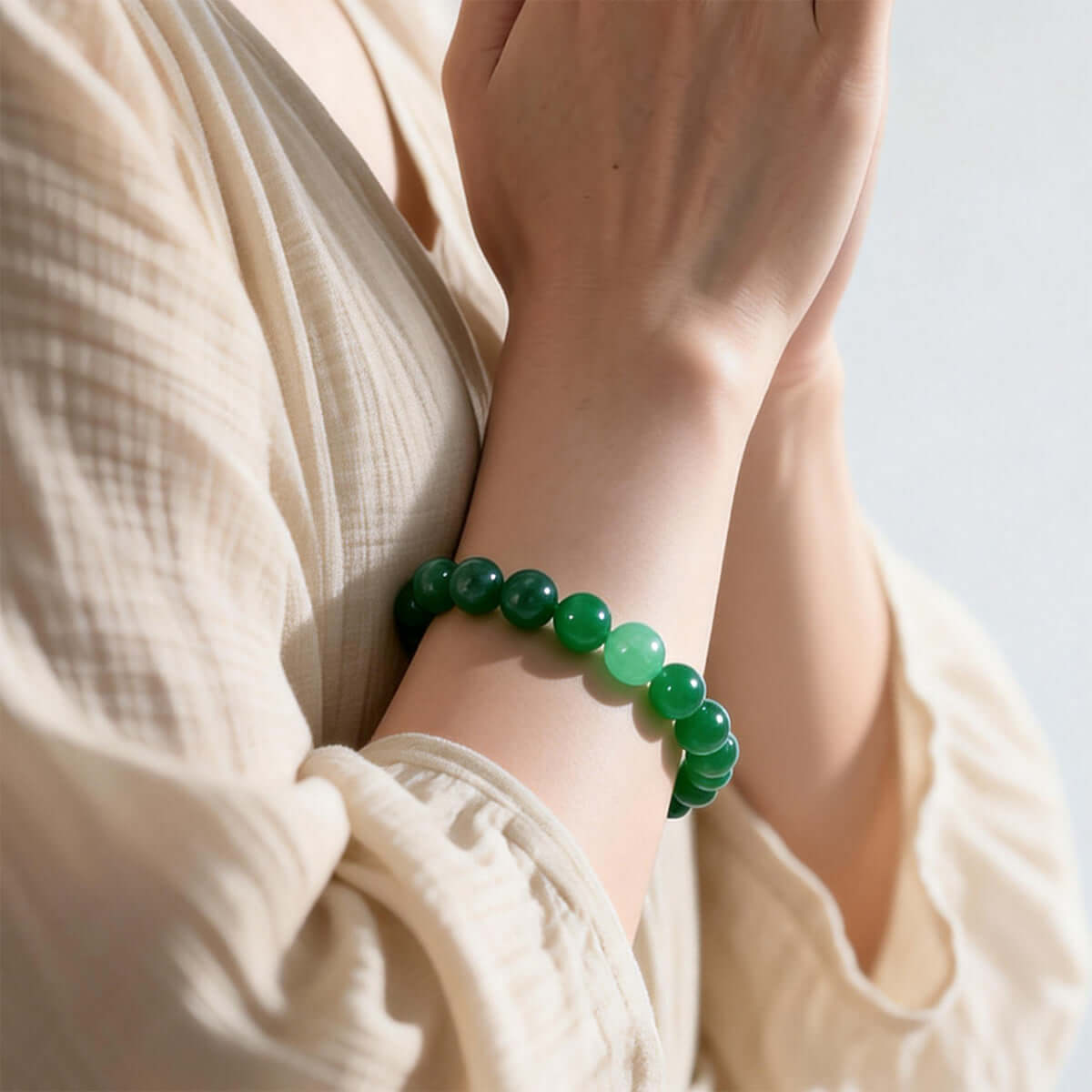 Green Aventurine Bracelet - Vintage Good Fortune Jewelry