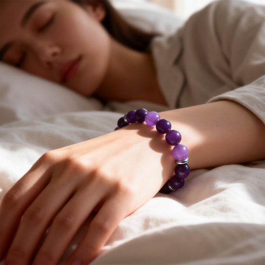 Ethereal Contrast | Amethyst Glow Beaded Bracelet Bold Beauty. Balanced Energy