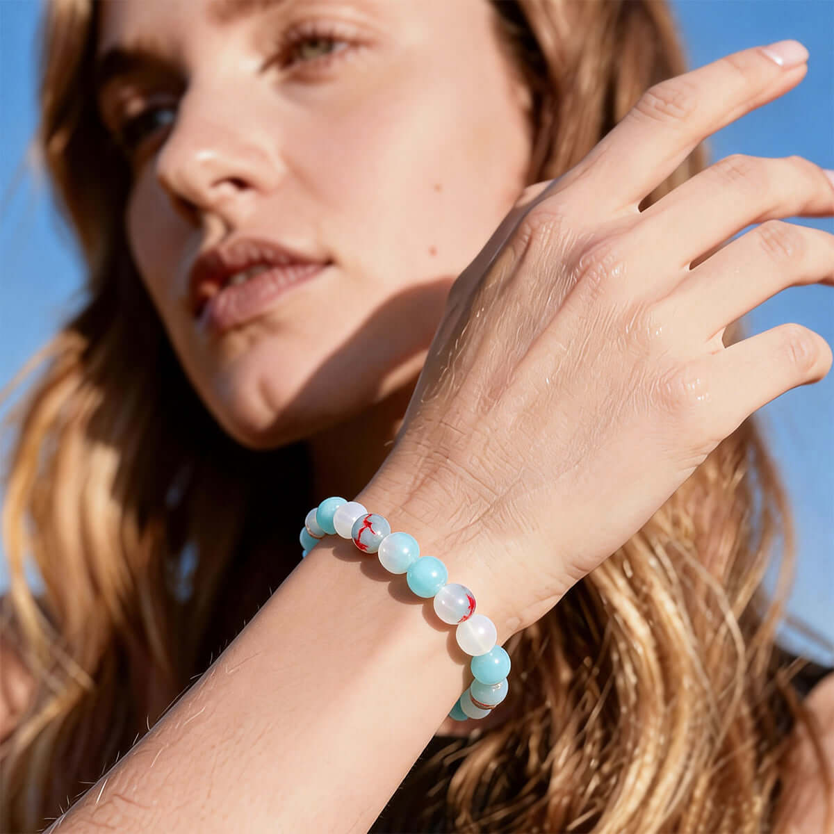 Shoushan Stone Gradation Beaded Bracelet - Vintage Ombre