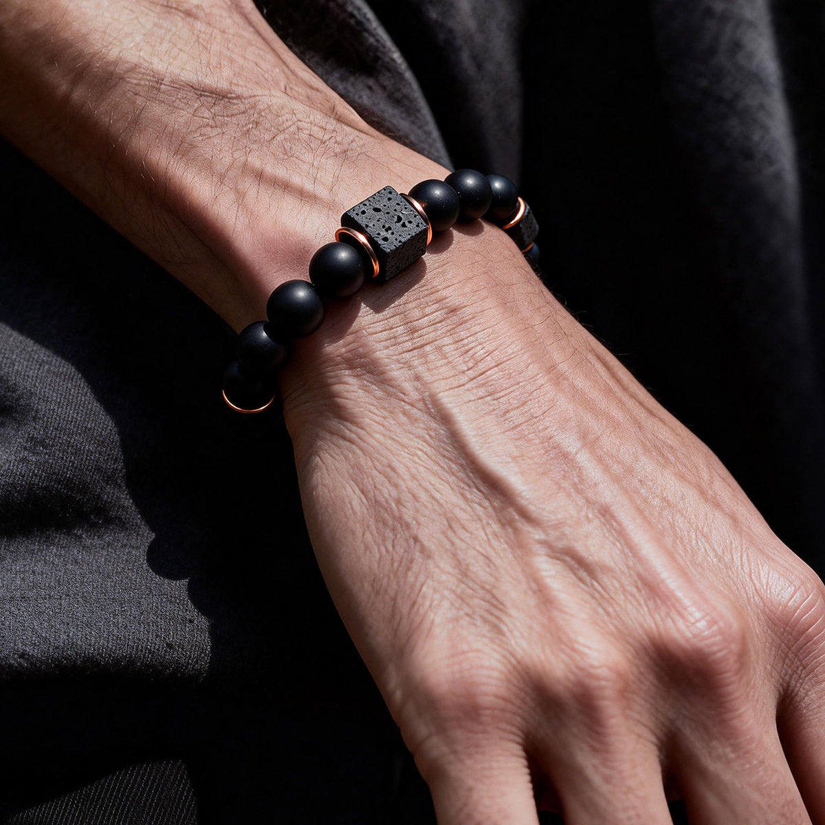 Natural Obsidian Shield Bracelet - Protection Stone