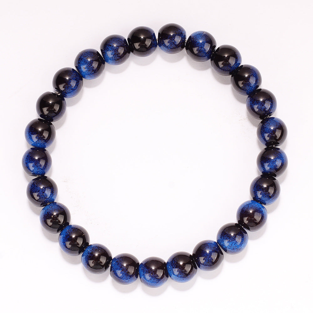 Blue Tiger’s Eye Beaded Bracelet – Handmade Boho Healing Jewelry for Women, Calm Energy & Everyday Style