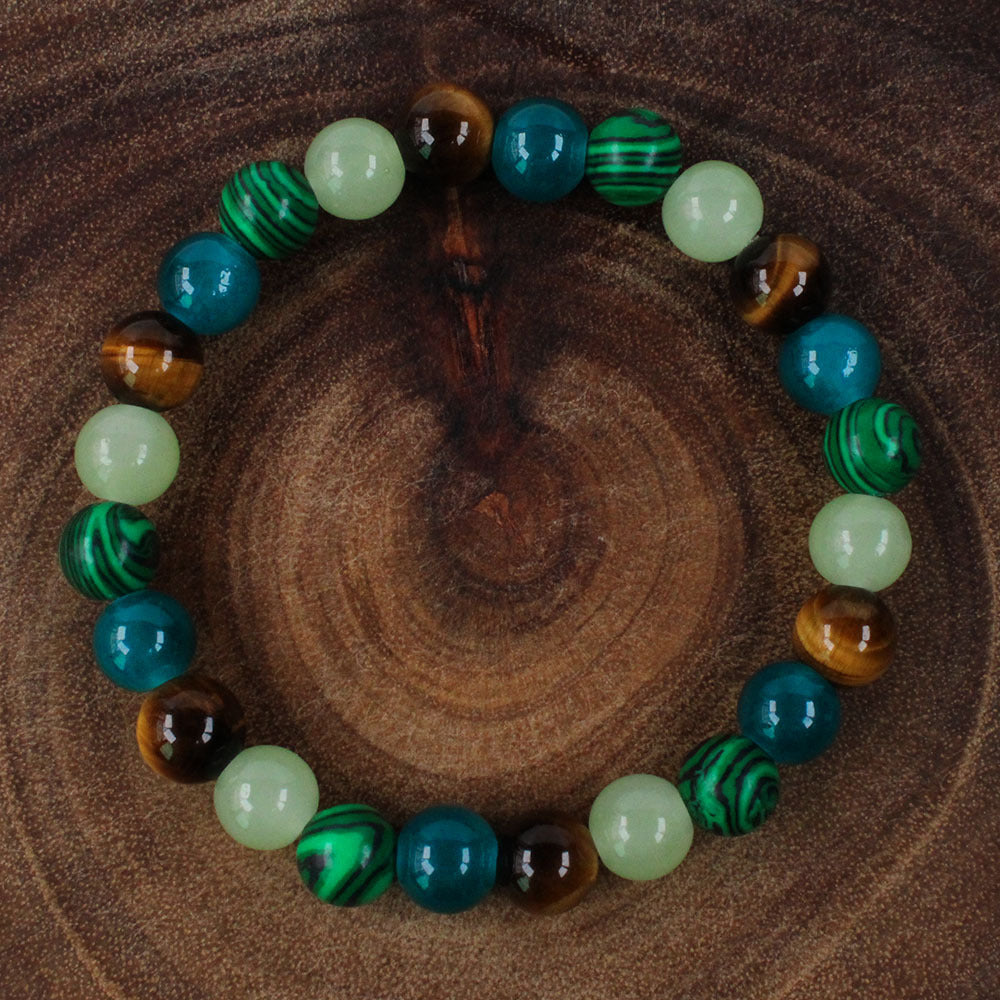 Vintage-Inspired Malachite Style Beaded Bracelet – Symbolic Wealth and Protection