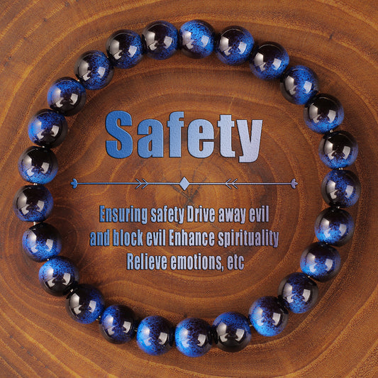 Blue Tiger’s Eye Beaded Bracelet – Handmade Boho Healing Jewelry for Women, Calm Energy & Everyday Style