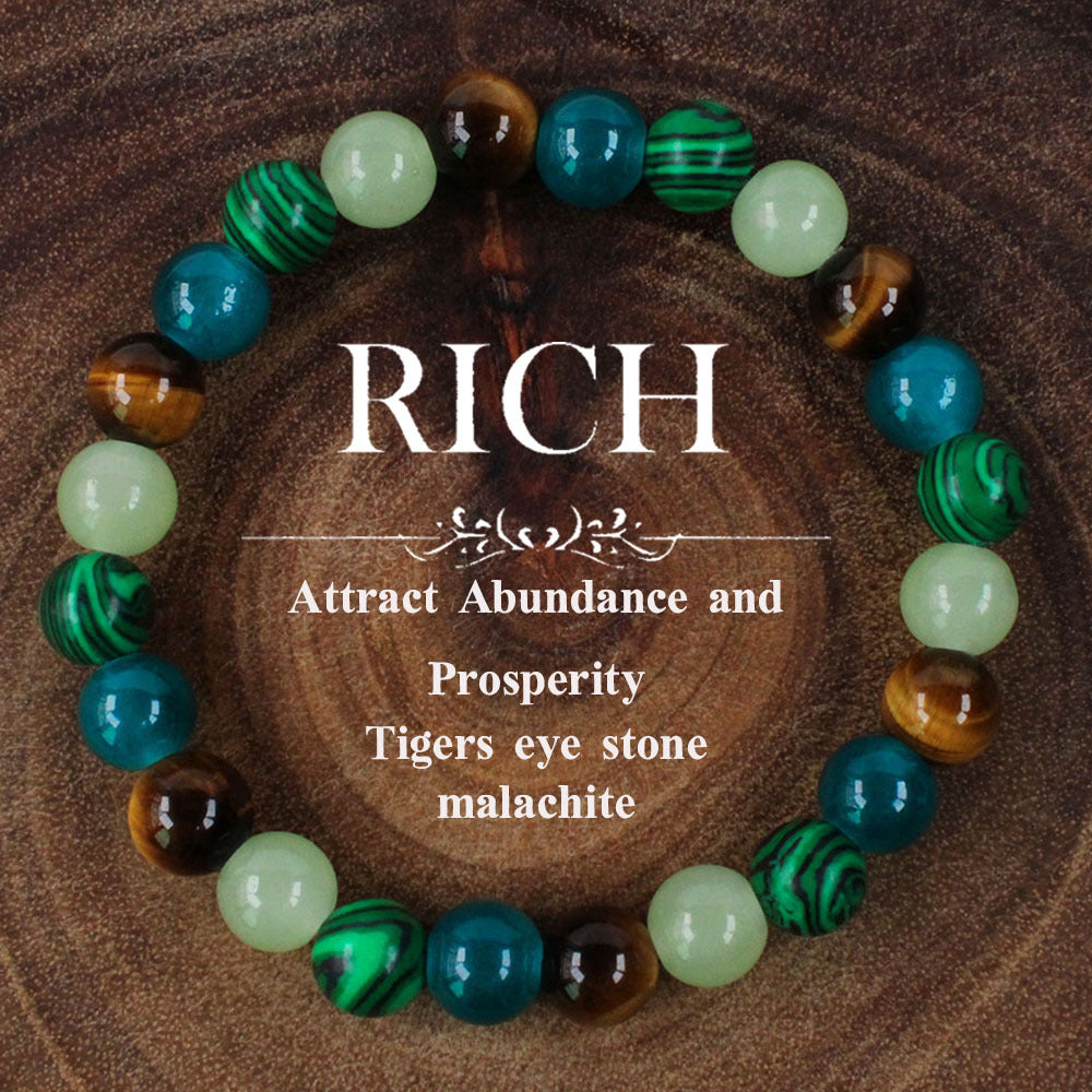 Vintage-Inspired Malachite Style Beaded Bracelet – Symbolic Wealth and Protection
