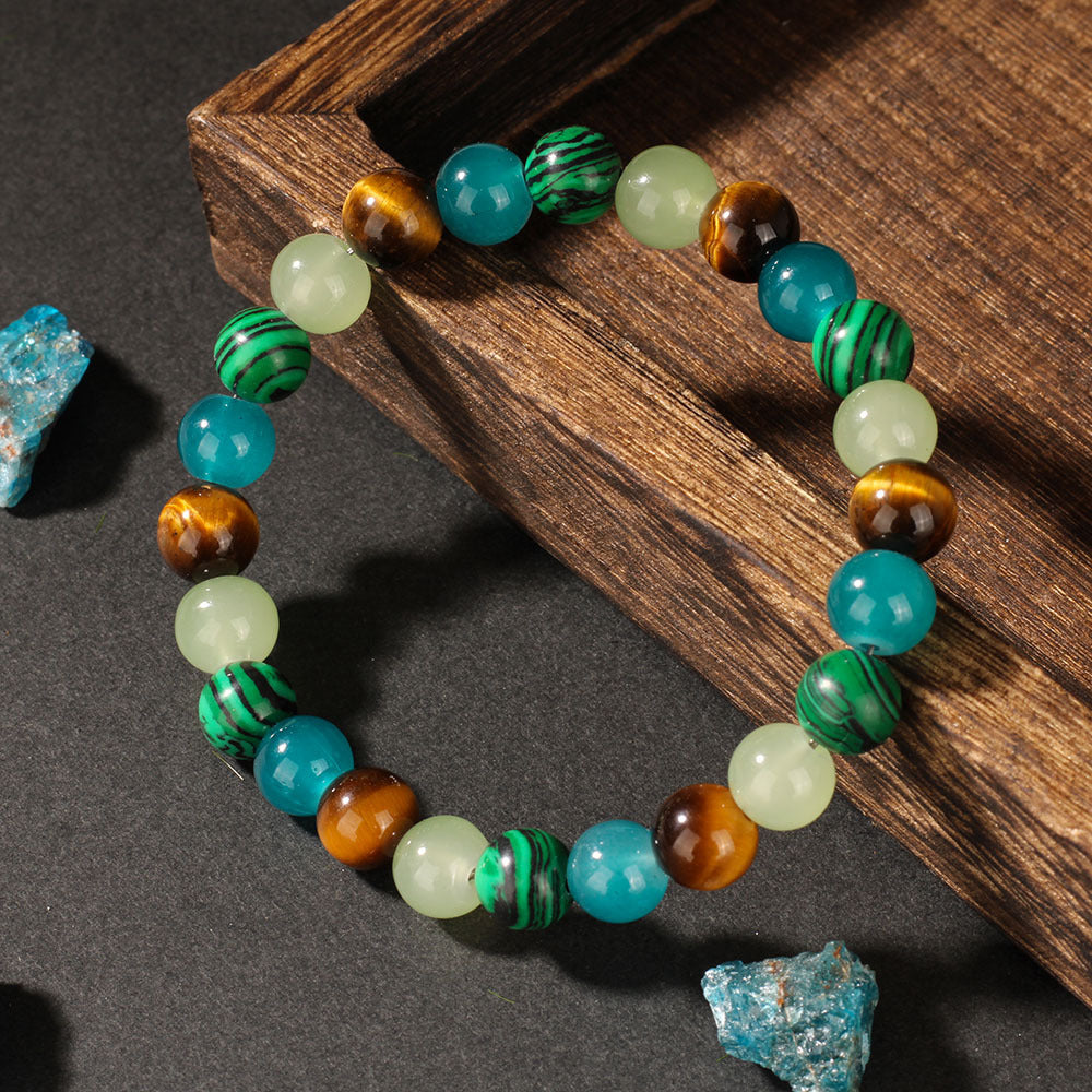Vintage-Inspired Malachite Style Beaded Bracelet – Symbolic Wealth and Protection
