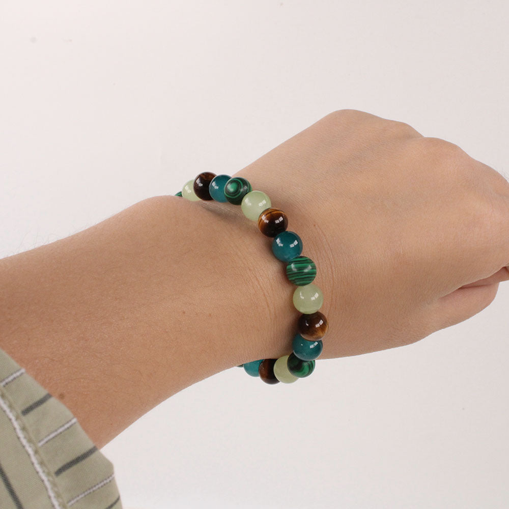 Vintage-Inspired Malachite Style Beaded Bracelet – Symbolic Wealth and Protection